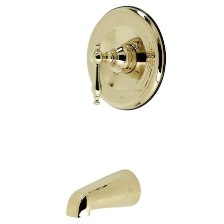Kingston Brass Tub and Shower Faucet, Polished Brass, Wall Mount KB1632NLTO